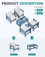 SERWALL Outdoor Patio Furniture Set, 5 Piece HDPE Patio Conversation Sets - Photo 2
