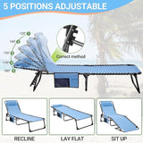 #WEJOY Folding Outdoor Chaise Lounge Chair, Adjustable Lightweight Portable Beach Lounge Chair for Patio, Pool, Lawn - Photo 6