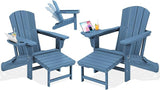 KINGYES Adjustable Folding Adirondack Chair with Footrest & 4-in-1 Multi-Functional Armrest Organizer - Photo 1