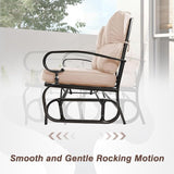 Outdoor Glider Rocking Bench 2 Person Patio Loveseat Steel Frame Furniture Set for Patio, Garden, Yard - Photo 4