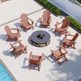 Folding Adirondack Chair with Cup Holders Set of 2, HDPE Plastic Outdoor Chairs, Weather Resistant - Photo 6