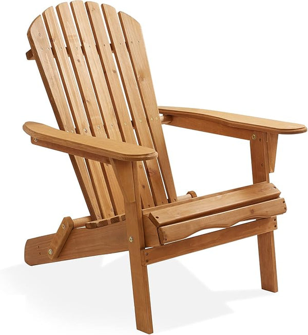 Casafield Folding Adirondack Chair, Cedar Wood Outdoor Fire Pit Lounge Chairs for Patio, Deck, Yard - Photo 1