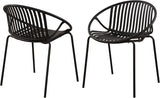 2 Pieces Outdoor Dining Chair, Modern Style Patio Dining Chairs, Breathable Design Stackable Lawn Chairs - Photo 5