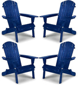 VINGLI Folding Adirondack Chairs Set of 4, Wood Adirondack Chair for Outdoor, Foldable Fire Pit Chairs for Patio, BBQ - Photo 1