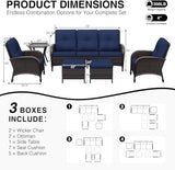 Joyside Wicker Patio Furniture Set, 6 Piece Outdoor Furniture Set with Thickened Cushions, High Back, Deep Seating - Photo 2