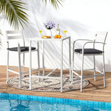 VINGLI 27 Inch Outdoor Bar Table, All-Weather Aluminum Patio Balcony Pub Table for Pool, Blacony, Yard (White) - Photo 2