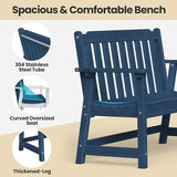 Ciokea 49" Heavy Duty Outdoor Bench, HDPE Weatherproof Porch Benches, Durable 2-Person Garden Benches with 660 Lbs - Photo 3