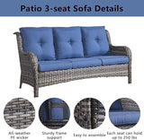 Belord Wicker Patio Furniture Sets - 8 Piece Rattan Outdoor Furniture Conversation Sets with 4 Swivel Rocker Chairs - Photo 3