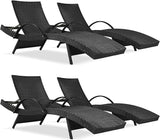 Yayzy 80'' Long Outdoor Wicker Chaise Lounge Chairs Set of 4 - Photo 1
