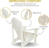 Shine Company Westport Wooden Adirondack Chair, Outdoor Patio Firepit Chairs, Back & Seat Pre-Assembled, Eggshell White - Photo 3