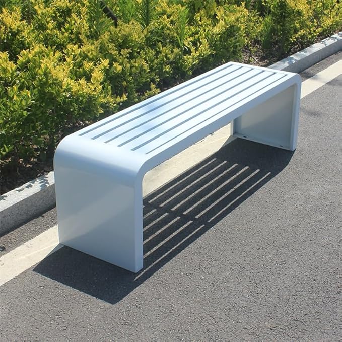 Outdoor Bench, Metal Garden Bench, Park Bench, Weatherproof Bench with Metal Frame, for Gardens, Balconies and Terraces (Color : A, Size : 120cm)