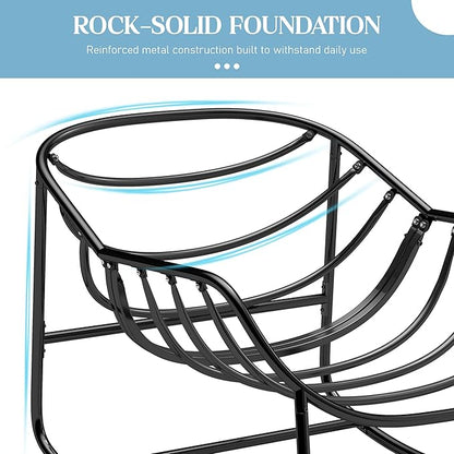 Fancyango Oversized Egg Rocking Chair for Indoor/Outdoor – All-Weather Wicker Rattan Lounge Chair with Cushion, Patio Rocker for Porch, Garden, or Balcony (Beige, 37''Dx37.4''Wx31.5''H)