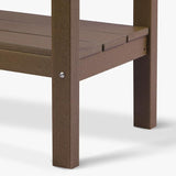 WestinTrends Malibu 55" Outdoor Patio HDPE Adirondack 2-Tier Shelf Console Table, Dark Brown - Photo 8