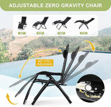 Zero Lounge Chair Supports 440 Lbs, Indoor/Outdoor Adjustable Folding Recliner with 29 Inch Seat - Photo 4