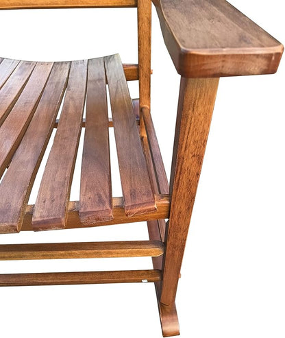 Kaimei Brown Solid Wood Rocking Chair for Balcony, Porch, Patio - Comfortable Outdoor Patio Furniture