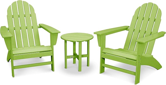 Polywood Vineyard 3-Piece Adirondack Set (Lime)