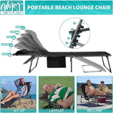 #WEJOY Folding Lounge Chair Outdoor, 5-Position Adjustable Sunbathing Tanning Chair with Shoulder Strap & Side Pocket - Photo 3