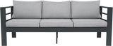 3-Seater All-Weather Iron Patio Sofa with Cushions - Heavy-Duty Metal Outdoor Sectional Couch for Garden - Photo 1