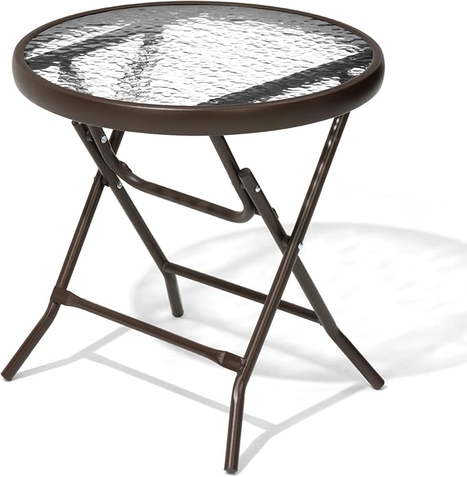 Outdoor Side Table - Small Patio End Table All Weather, Patio Furniture Sets and Outside Furniture for Pool, Balcony - Photo 7