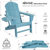 Adirondack Chair, HDPE Folding Adirondack Chair with Multifunctional Cup Holder - Photo 3