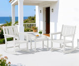 SERWALL Outdoor Rocking Chairs Set of 2 with Side Table, All-Weather HDPE 3 Piece Patio Furniture Set - Photo 1