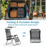 Goplus Zero Gravity Chairs, X-Large Folding Lounge Lawn Chair w/Canopy Shade & Cup Holder - Photo 7