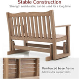 Stoog Outdoor Gliders Set of 2, All-Weather HIPS Glider Bench for Outside, Never Fade or Rot, Teak - Photo 8