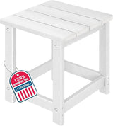 LZRS Adirondack Square Outdoor Side Table for Patio, Pool Composite Patio Table, HDPE End Tables for Backyard, Pool - Photo 1