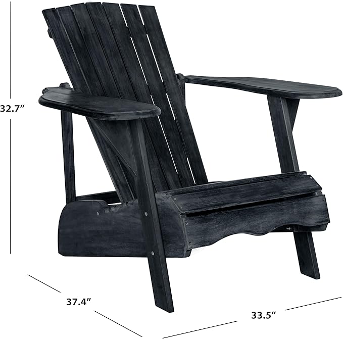 Safavieh PAT6700K Outdoor Collection Mopani Dark Slate Grey Side Chair