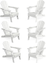 LOUNZY Folding Adirondack Chair Set of 6, HDPE All-Weather Folding Adirondack Chair with Cup Holders - Photo 1