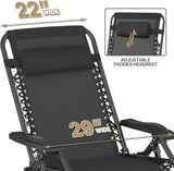 MoNiBloom Oversized Patio Rocking Chair Set of 2 Zero Gravity Chair XL - Photo 6
