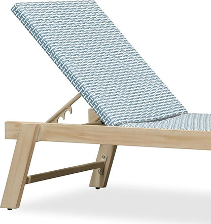 PURPLE LEAF Extra Large Patio Chaise Lounge 2 Pieces French Outdoor Wicker Lounger Matte White Aluminum Frame 771LBS Capacity PE Rattan Adjustable Backrest for Pool Garden Beach Backyard Light Blue