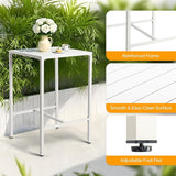 VINGLI 27 Inch Outdoor Bar Table, All-Weather Aluminum Patio Balcony Pub Table for Pool, Blacony, Yard (White) - Photo 4