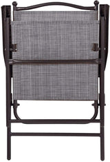Giantex Set of 2 Patio Folding Chairs, Outdoor Patio Dining Chairs w/Armrest, Sling Back, Metal Frame - Photo 6