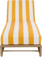 SAFAVIEH Outdoor Patio Furniture Collection – Callan Tan Rope & Yellow Stripe Cushion Lounger - Photo 1