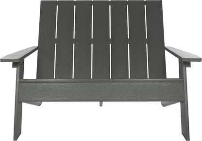 highwood Italica Modern Outdoor Adirondack Loveseat, Coastal Teak