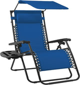 Best Choice Products Folding Zero Gravity Outdoor Recliner Patio Lounge Chair w/Adjustable Canopy Shade, Headrest - Photo 1