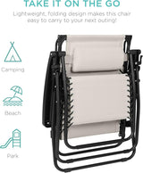 Best Choice Products 30” Wide Folding Zero Gravity Outdoor Recliner Patio Lounge Chair w/Adjustable Canopy Shade - Photo 9