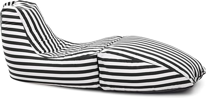 Jaxx Prado Outdoor Chaise Lounge, Black & White Stripe