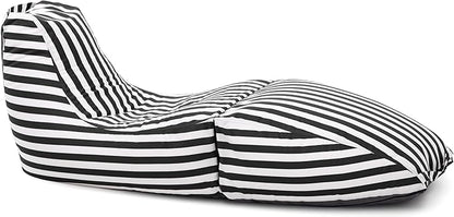 Jaxx Prado Outdoor Chaise Lounge, Black & White Stripe
