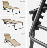 KingCamp Chaise Lounge Chairs Outdoor Foldable Patio Sun Chair for Outside Camping Sunbathing Beach Lawn Pool Garden - Photo 5