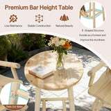 HOMEDIARY 3 Piece Outdoor Swivel Adirondack Bar Set, 41.9" Patio Log Bar Height Table & 2 Bar Stools with High Back - Photo 9