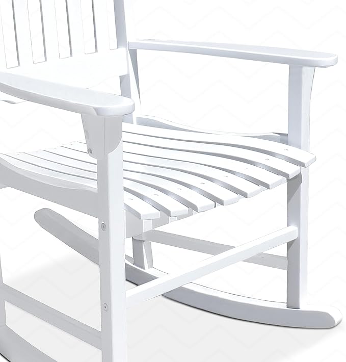 White Porch Rocker/Rocking Chair Acacia Wood