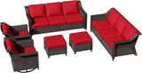 6 Pieces Patio Conversation Furniture Set - 2 Sofas, 2 Swivel Chairs, 2 Ottomans - Photo 7
