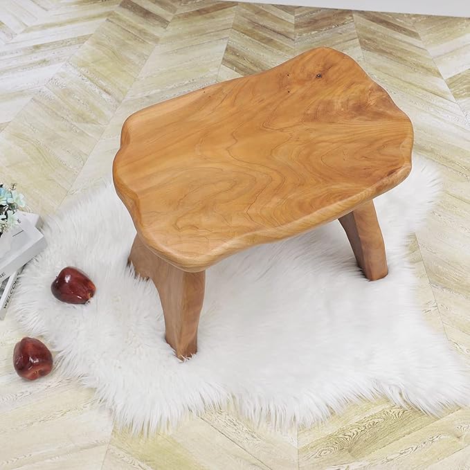Natural Shape Solid Wood Stump Stool 20"x13"x18" Cedar Root End Table Rustic Plant Stand Live Edge Coffee Side Table Vintage Sit Foot Stool Living Room Bedroom Accent Outdoor Garden
