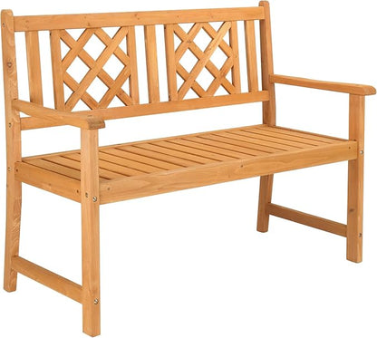 Outdoor Benches,Patio Garden Bench Perfect for Backyard, Lawn, Outdoor Benches, Garden Bench, Front Porch Bench, Pool Deck Bench, Loveseat Chair, Patio Seating, Wooden Benches for Outside 118x53x90CM