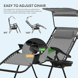 Athena Collection Folding Zero Gravity Chair with Canopy, Adjustable Lounge Chair Recliner - Photo 6