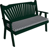 Furniture Barn USA Pine 4' Fanback Garden Bench, Dark Green - Photo 1