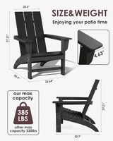 Poly Lumber Adirondack Chairs Set of 2, All-Weather Resistant Outdoor Patio Chairs, Look Like Wood - Photo 3