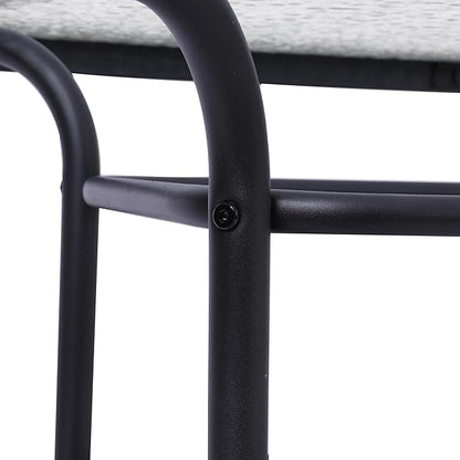 Flash Furniture Tory Rectangle Patio Table with Umbrella Hole, Commercial All-Weather Table with Heat Resistant Tempered Glass, Steel Tube Frame, 27.5x47.25, Black